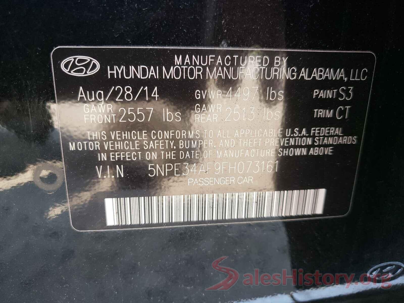 5NPE34AF9FH073161 2015 HYUNDAI SONATA