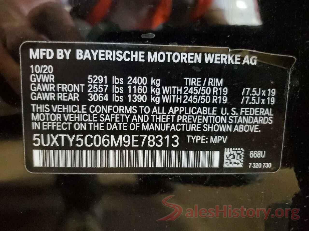 5UXTY5C06M9E78313 2021 BMW X3