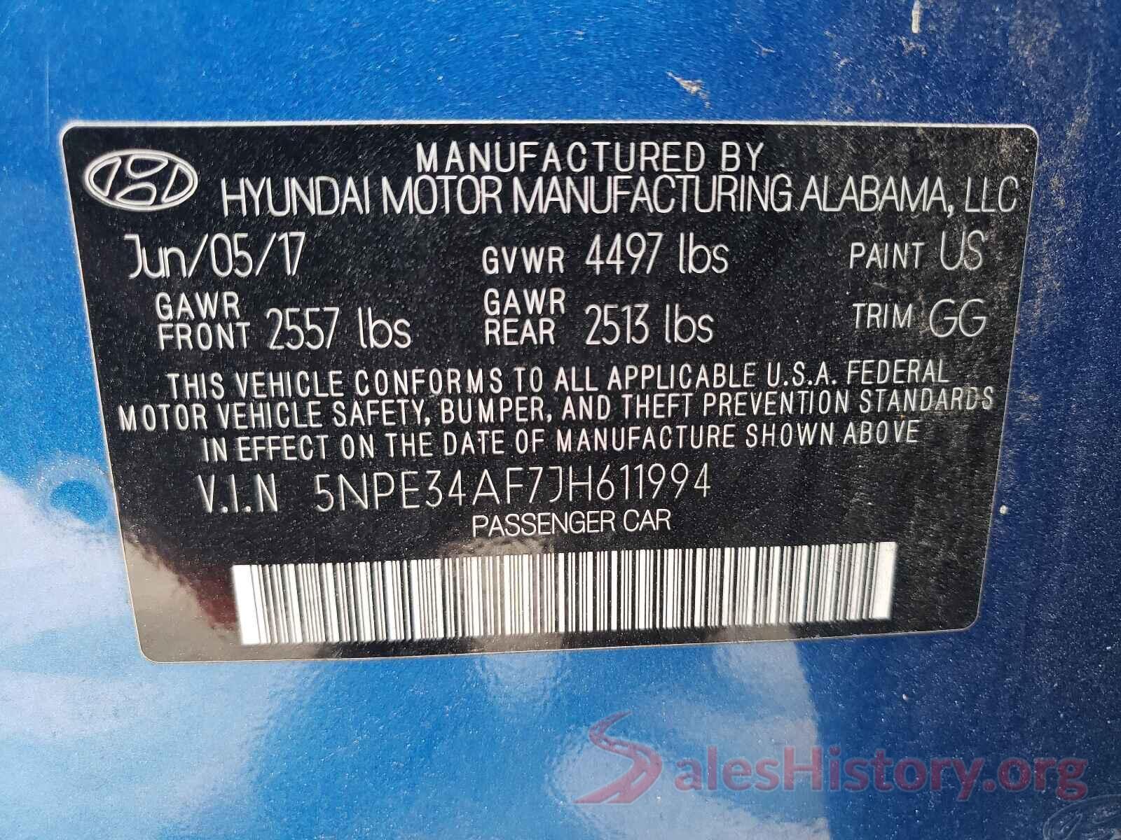 5NPE34AF7JH611994 2018 HYUNDAI SONATA