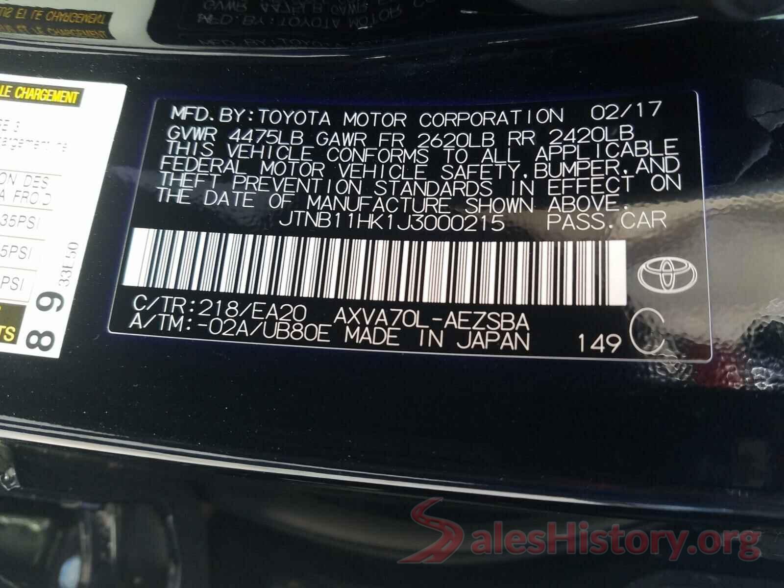 JTNB11HK1J3000215 2018 TOYOTA CAMRY