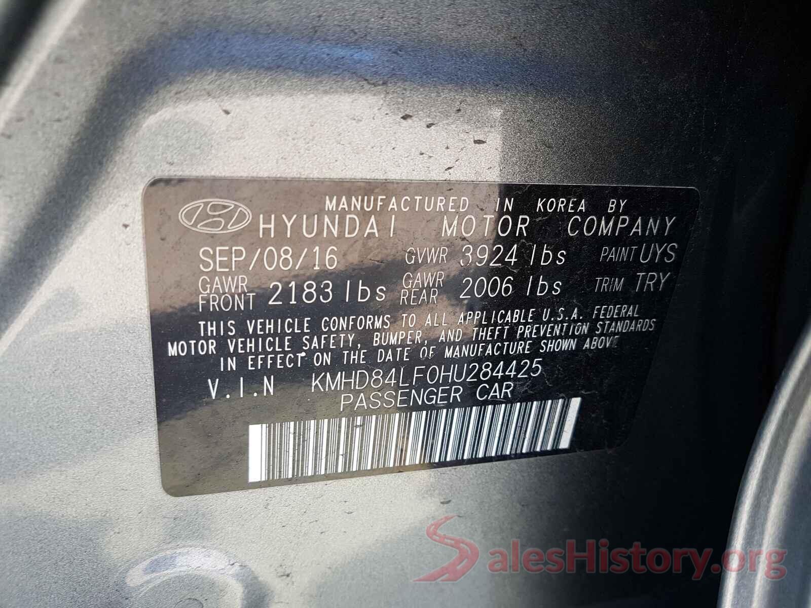 KMHD84LF0HU284425 2017 HYUNDAI ELANTRA