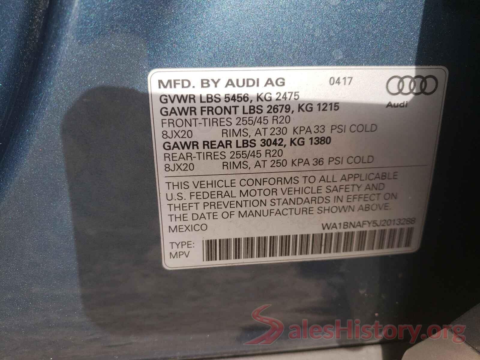 WA1BNAFY5J2013288 2018 AUDI Q5