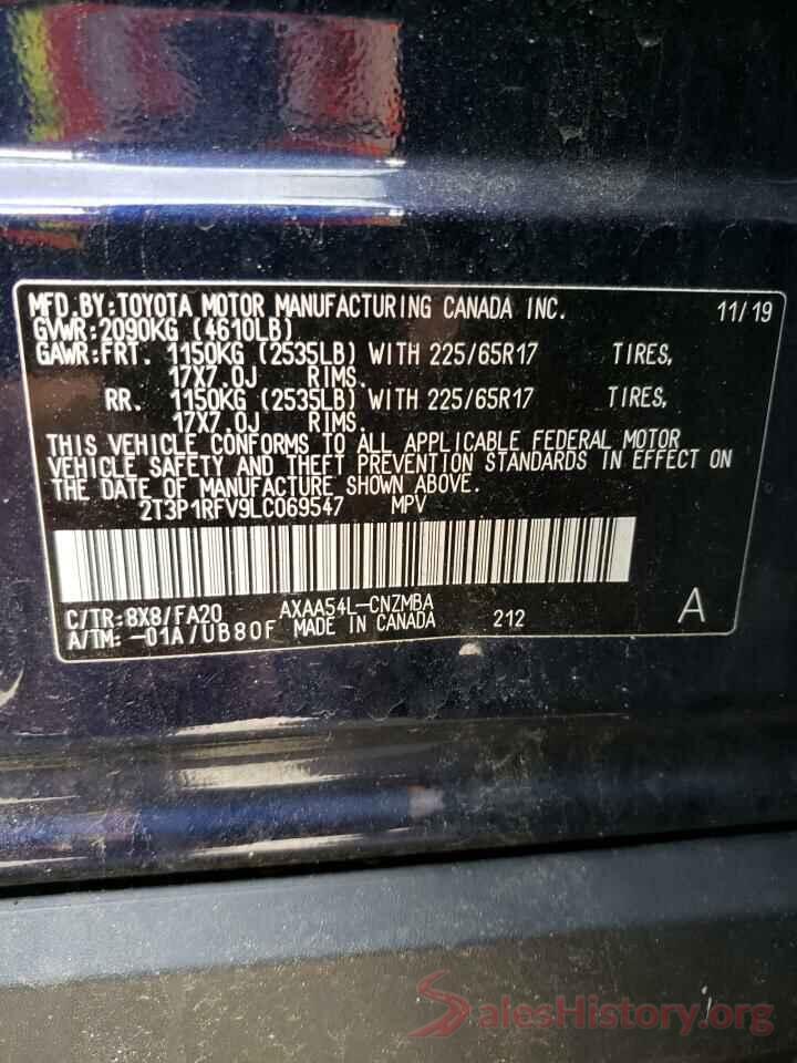 2T3P1RFV9LC069547 2020 TOYOTA RAV4