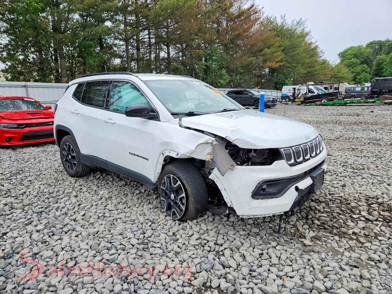 2022 JEEP COMPASS VIN 3C4NJDBB6NT123420, rear 3/4 view