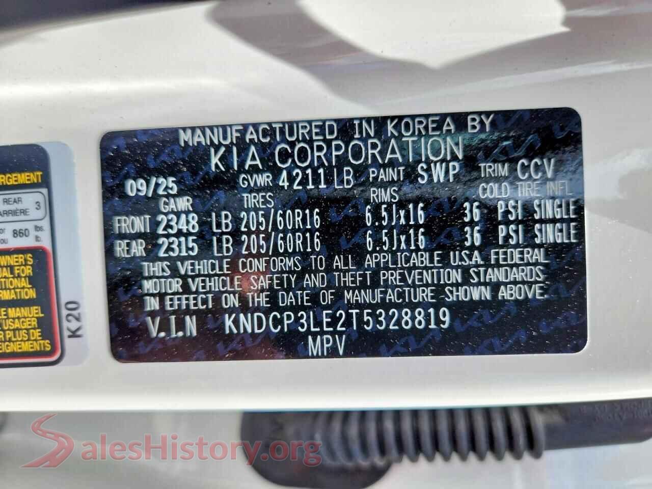 2026 KIA NIRO VIN KNDCP3LE2T5328819, damage close-up