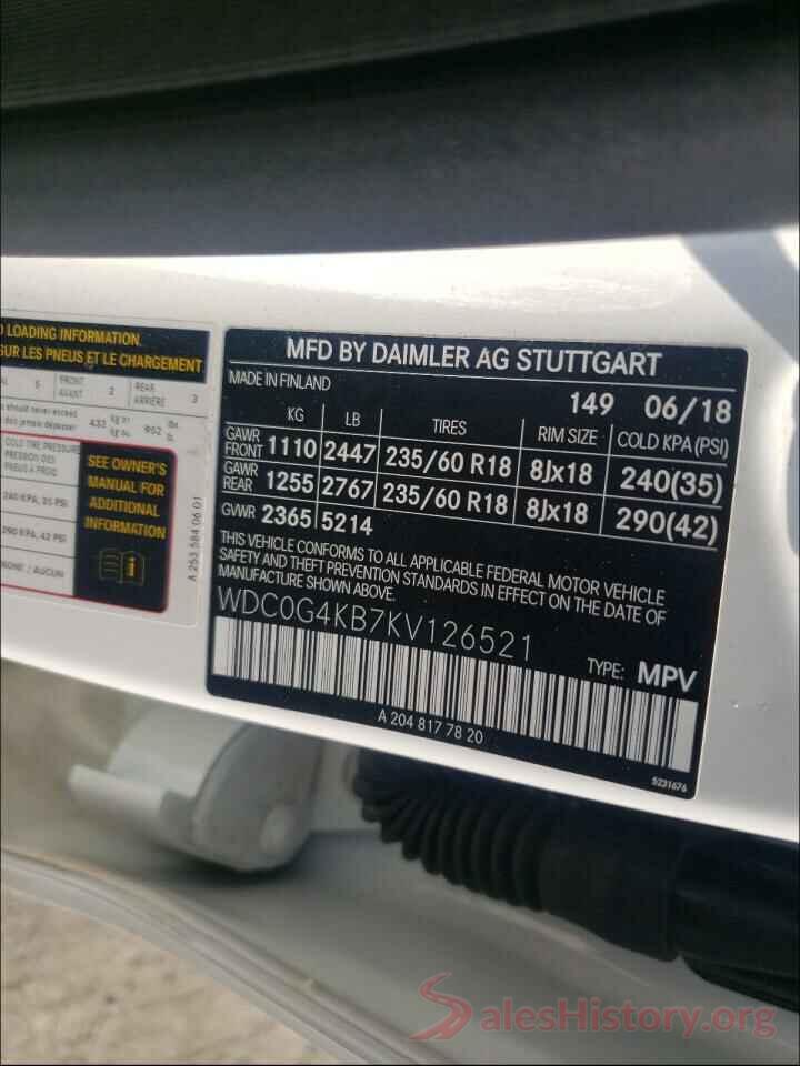 WDC0G4KB7KV126521 2019 MERCEDES-BENZ GLC-CLASS