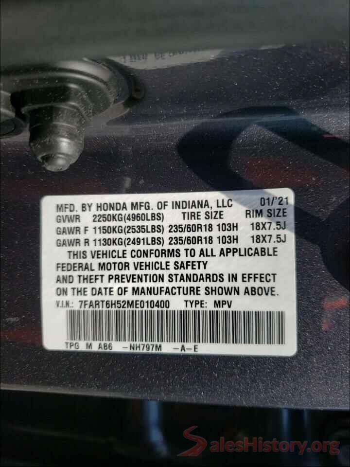 7FART6H52ME010400 2021 HONDA CRV