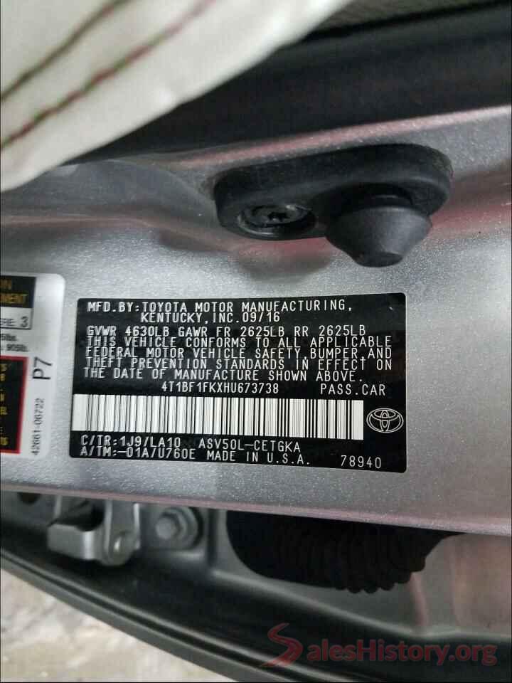 4T1BF1FKXHU673738 2017 TOYOTA CAMRY