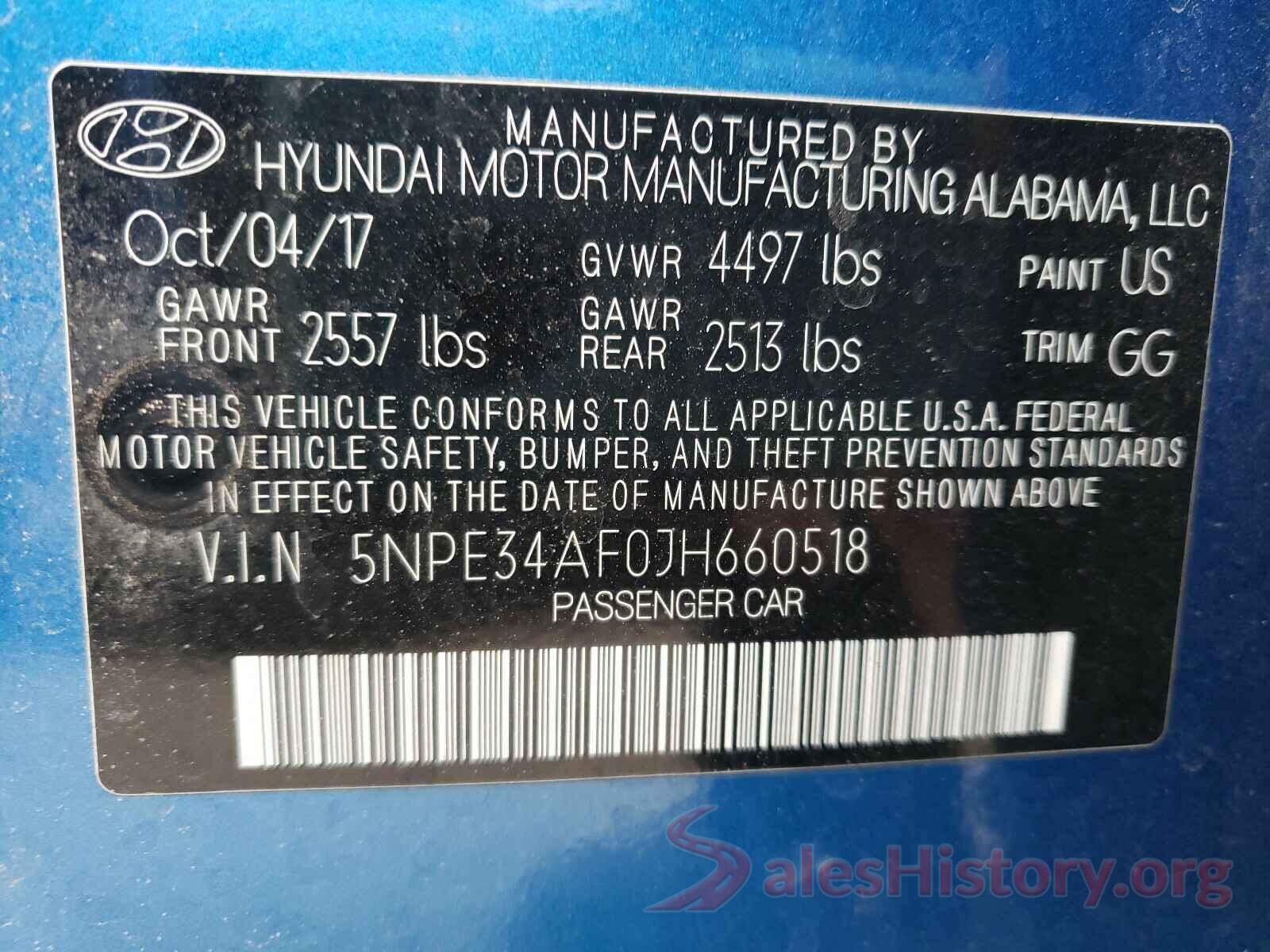 5NPE34AF0JH660518 2018 HYUNDAI SONATA