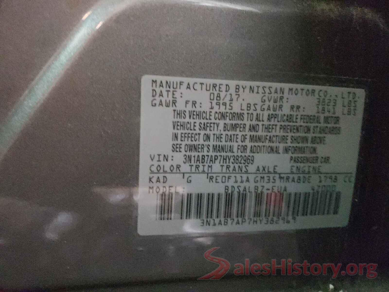 3N1AB7AP7HY382969 2017 NISSAN SENTRA