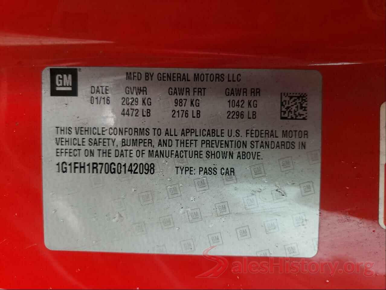 1G1FH1R70G0142098 2016 CHEVROLET CAMARO