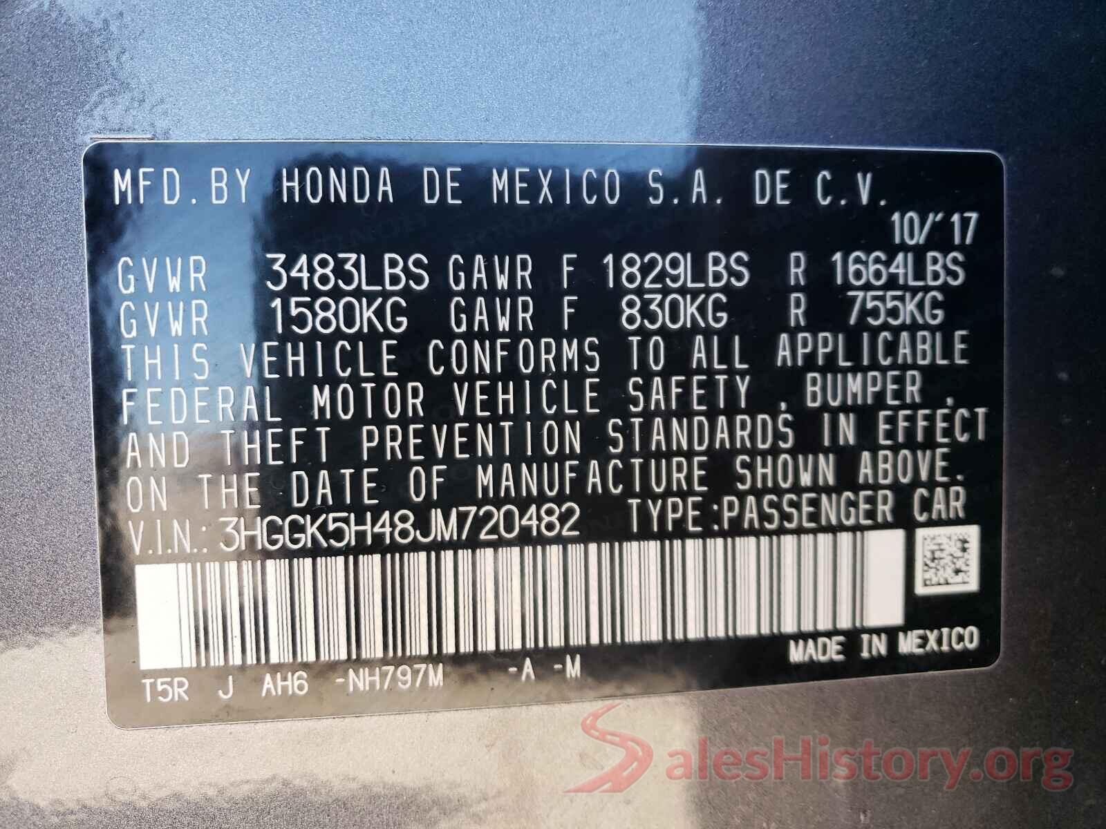 3HGGK5H48JM720482 2018 HONDA FIT