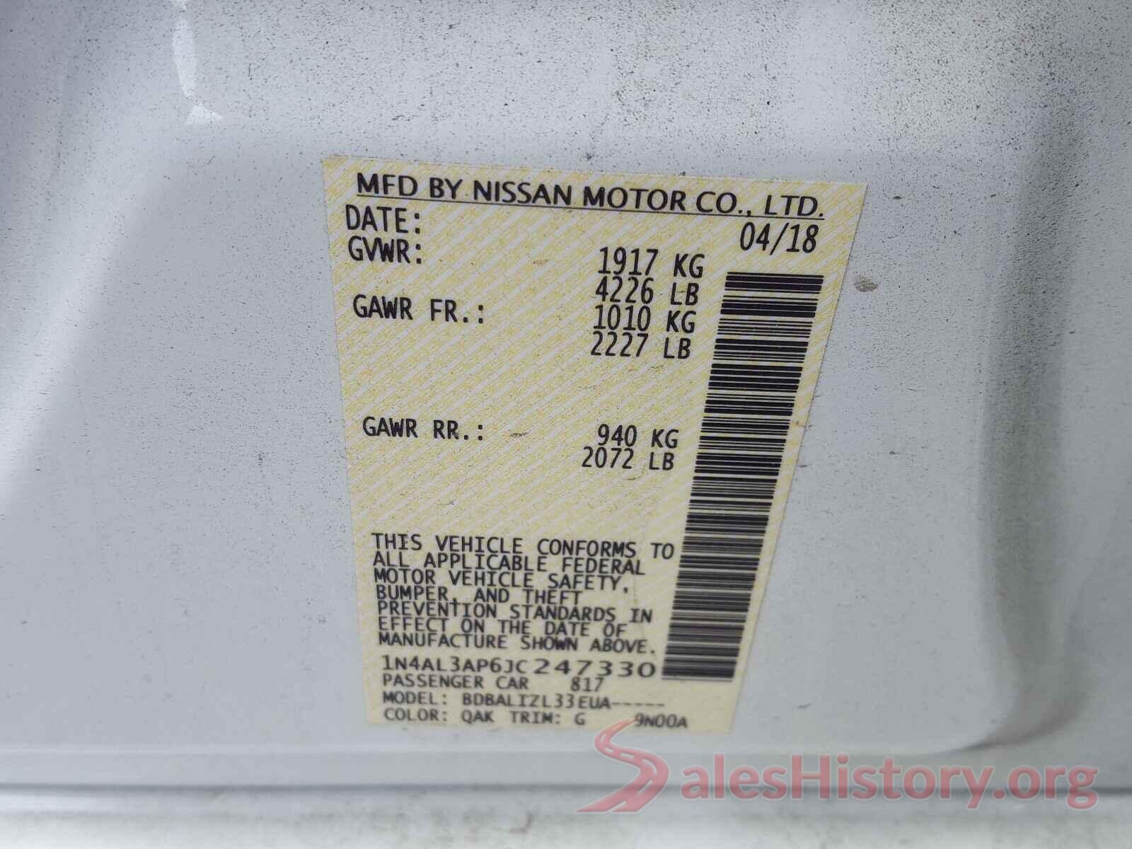 1N4AL3AP6JC247330 2018 NISSAN ALTIMA