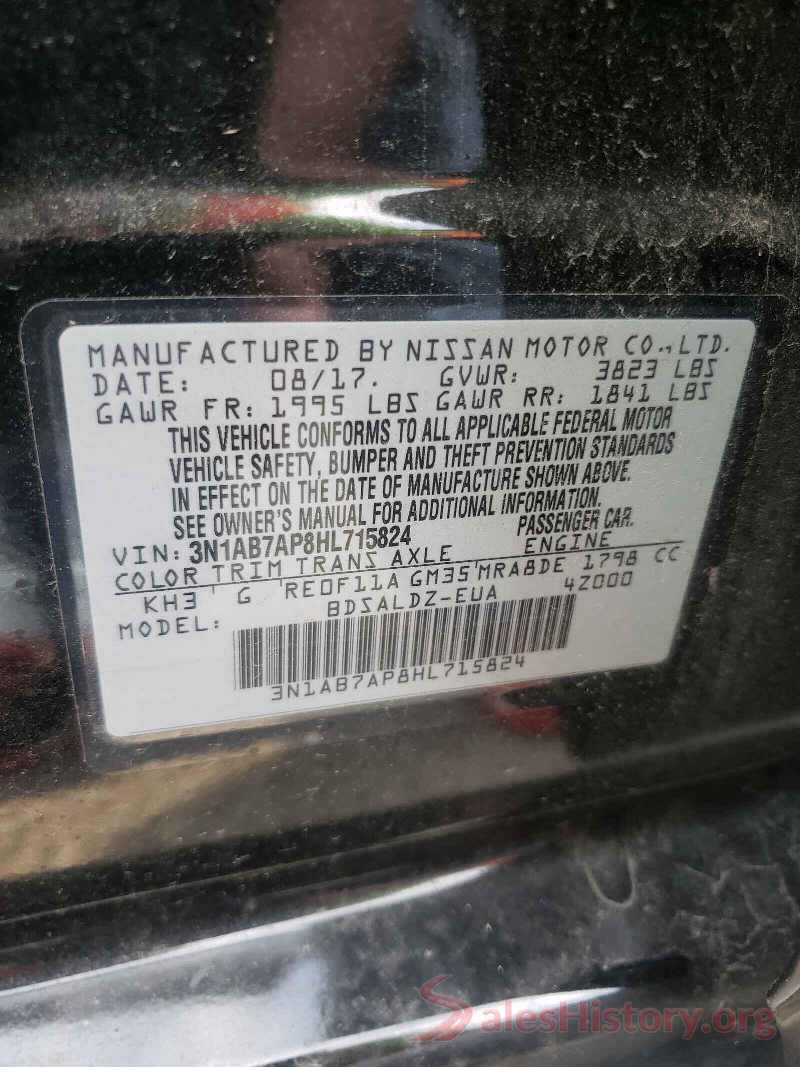 3N1AB7AP8HL715824 2017 NISSAN SENTRA