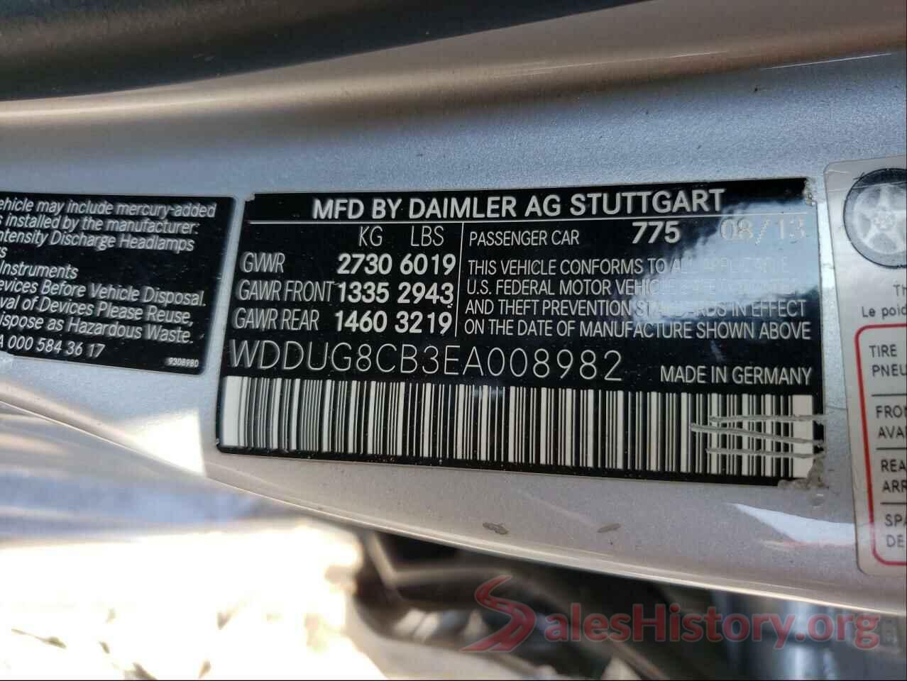 WDDUG8CB3EA008982 2014 MERCEDES-BENZ S-CLASS