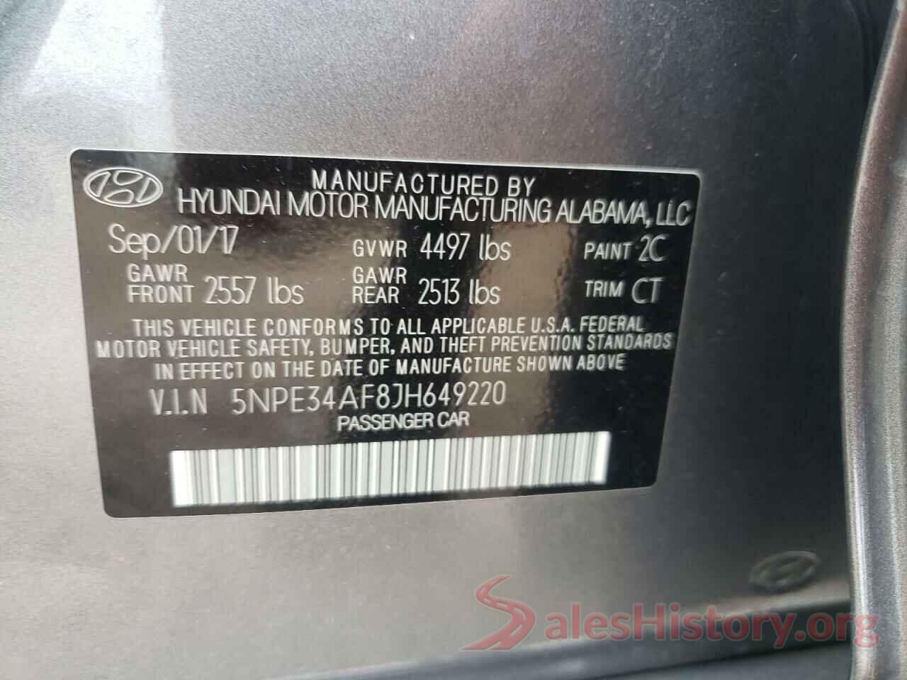 5NPE34AF8JH649220 2018 HYUNDAI SONATA