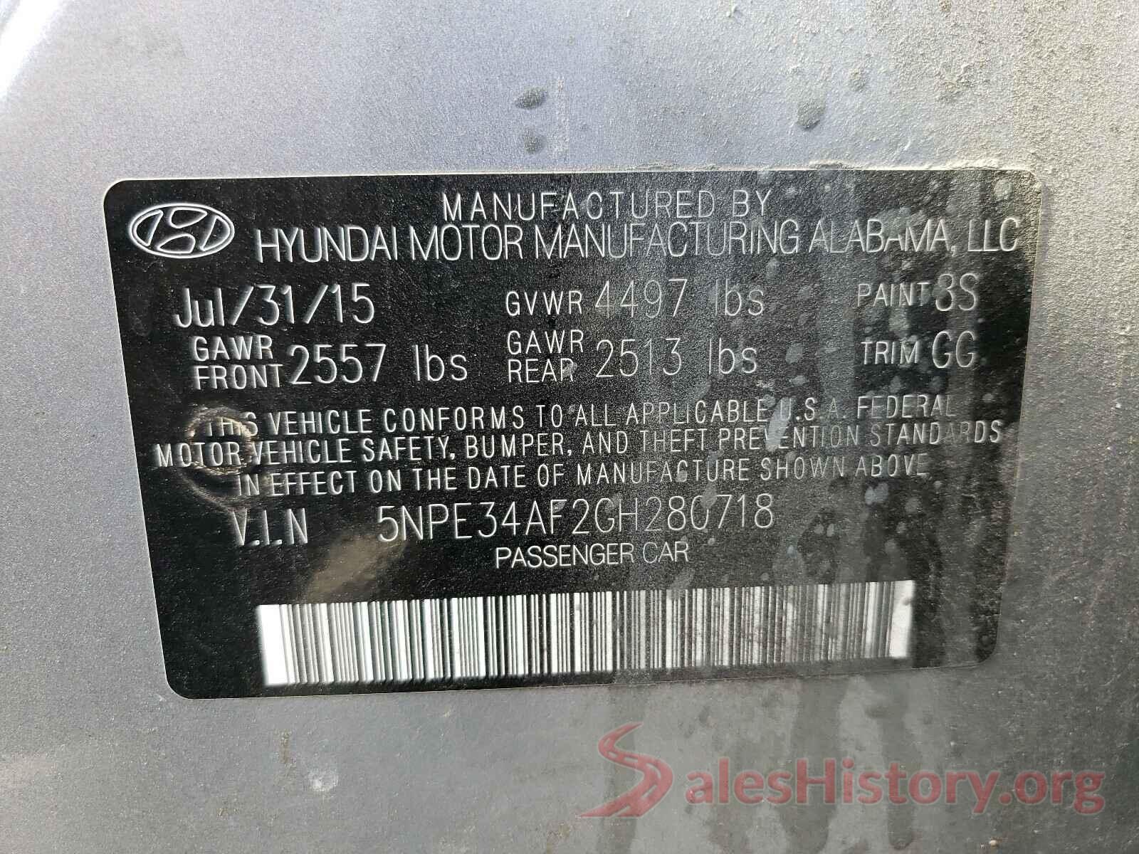 5NPE34AF2GH280718 2016 HYUNDAI SONATA