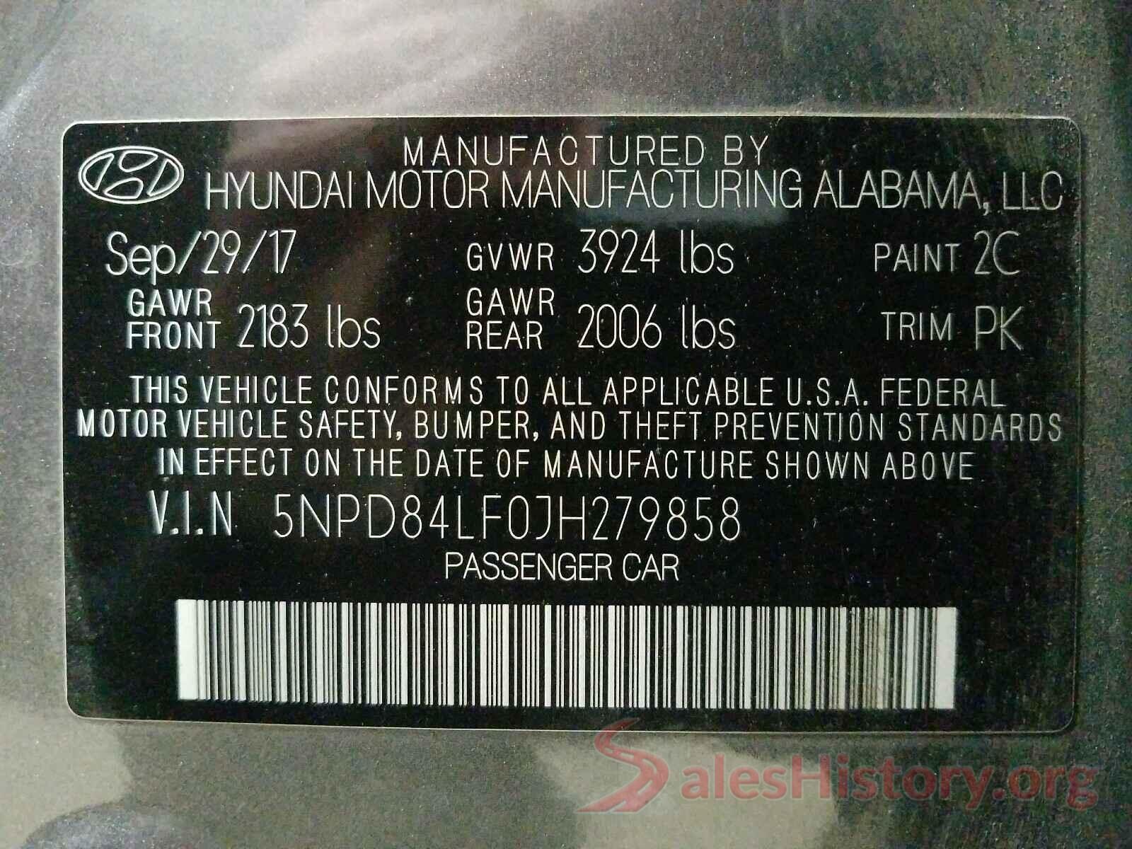 5NPD84LF0JH279858 2018 HYUNDAI ELANTRA