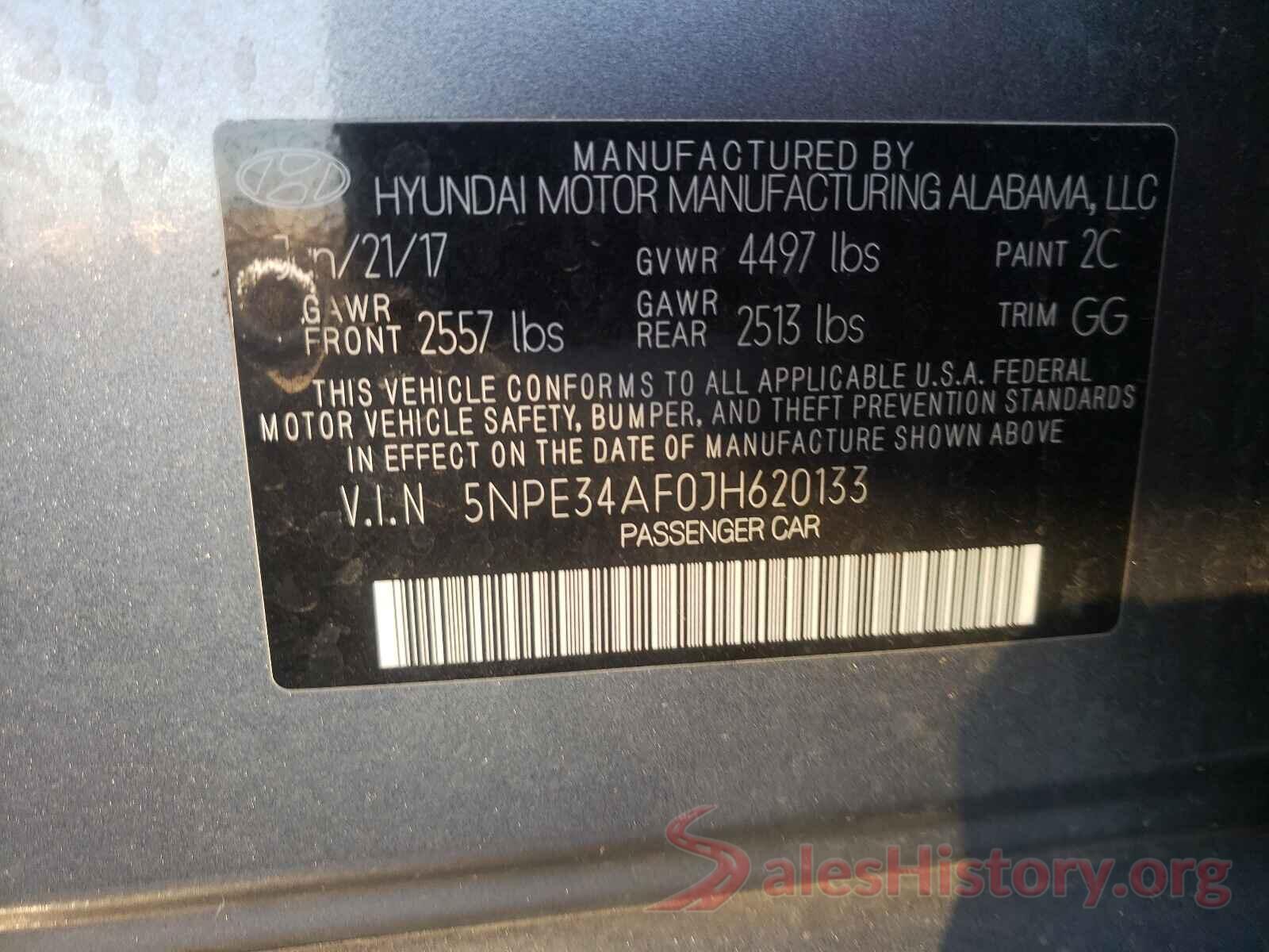 5NPE34AF0JH620133 2018 HYUNDAI SONATA