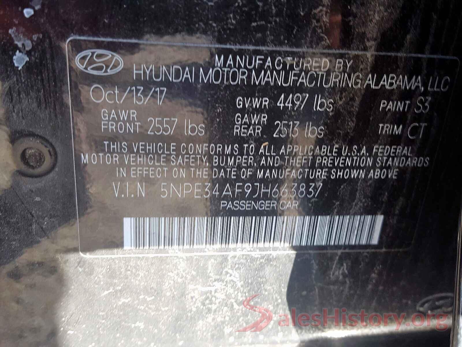 5NPE34AF9JH663837 2018 HYUNDAI SONATA