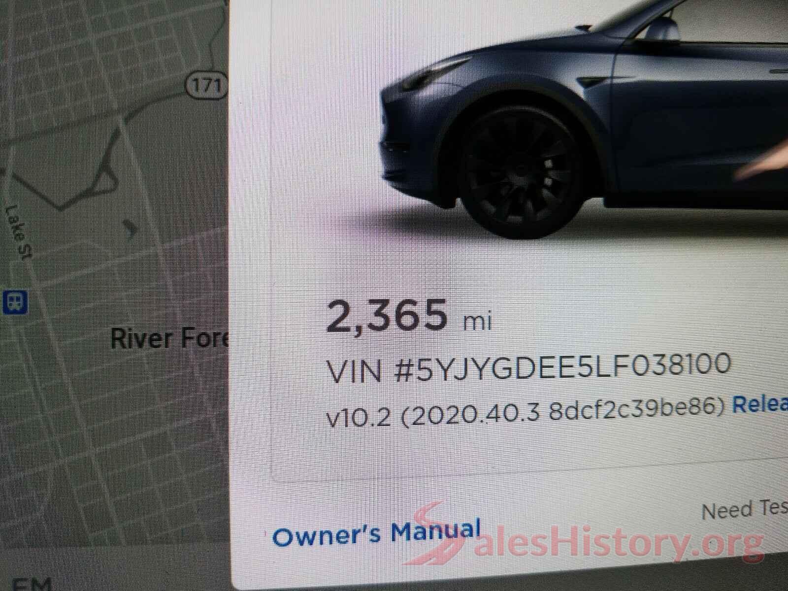 5YJYGDEE5LF038100 2020 TESLA MODEL Y