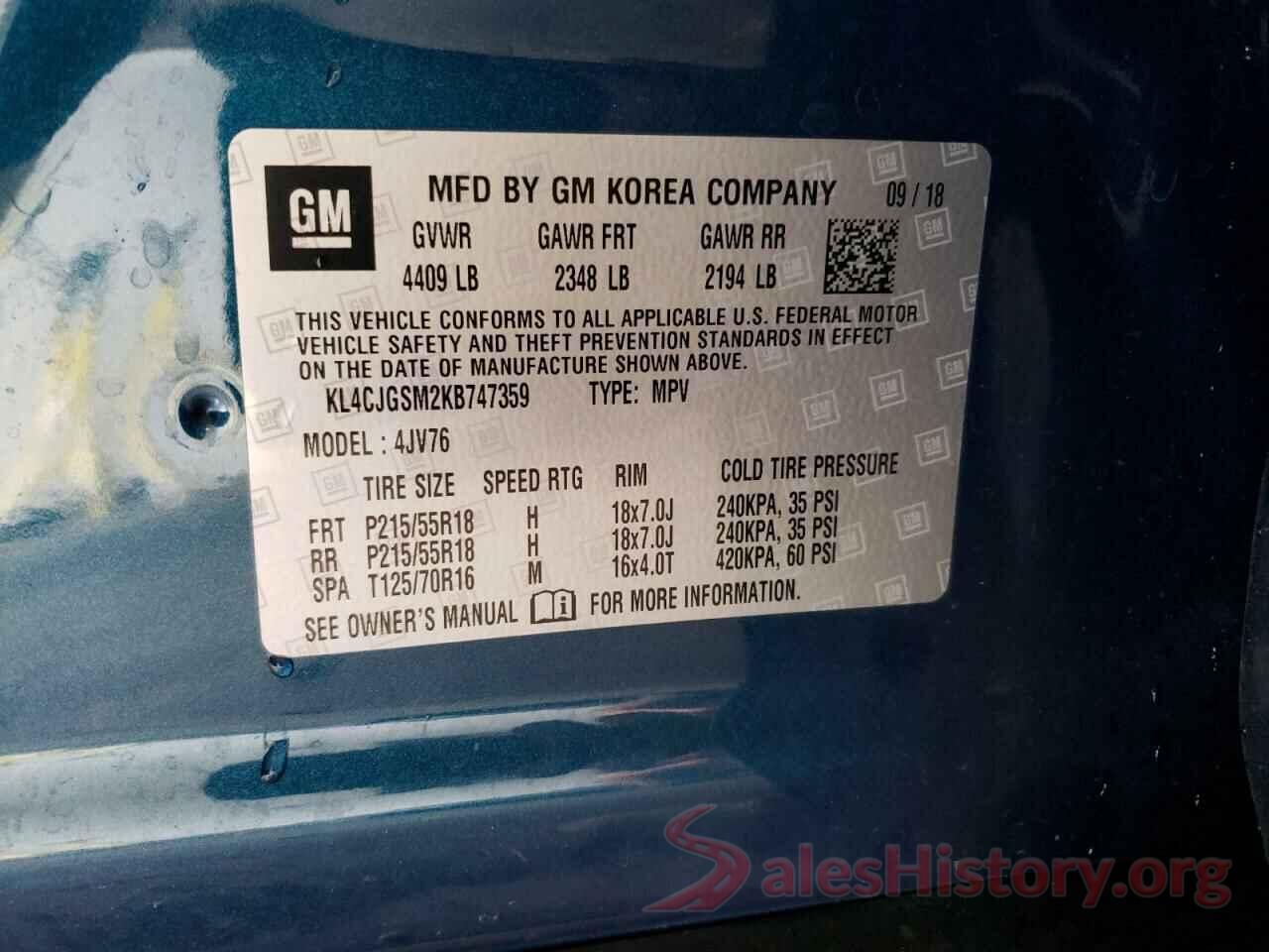 KL4CJGSM2KB747359 2019 BUICK ENCORE