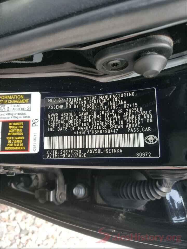 4T4BF1FK5FR480447 2015 TOYOTA CAMRY