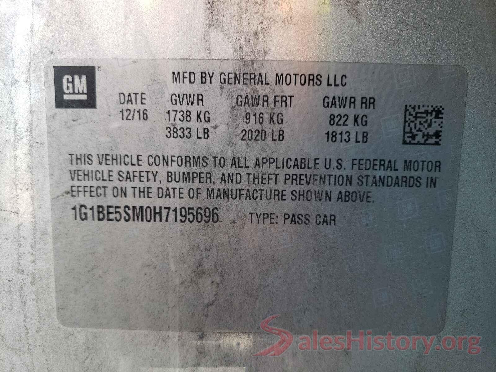 1G1BE5SM0H7195696 2017 CHEVROLET CRUZE