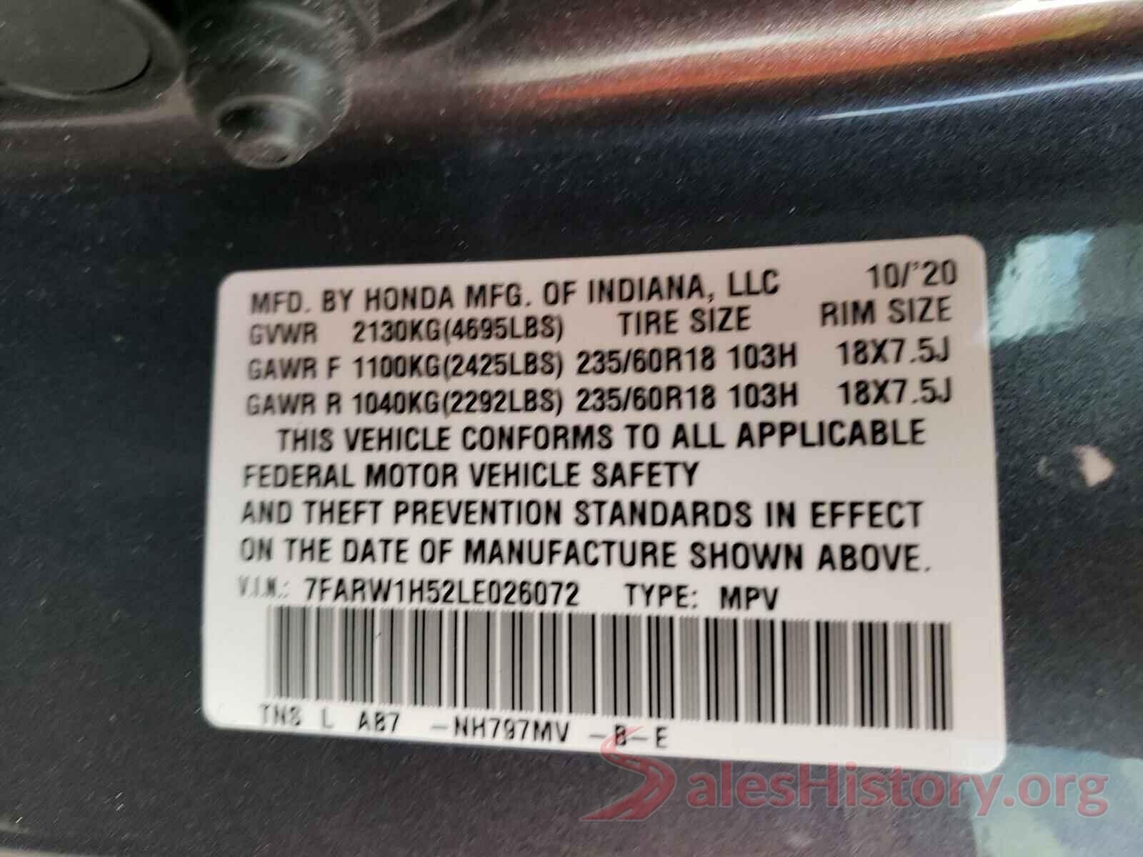 7FARW1H52LE026072 2020 HONDA CRV