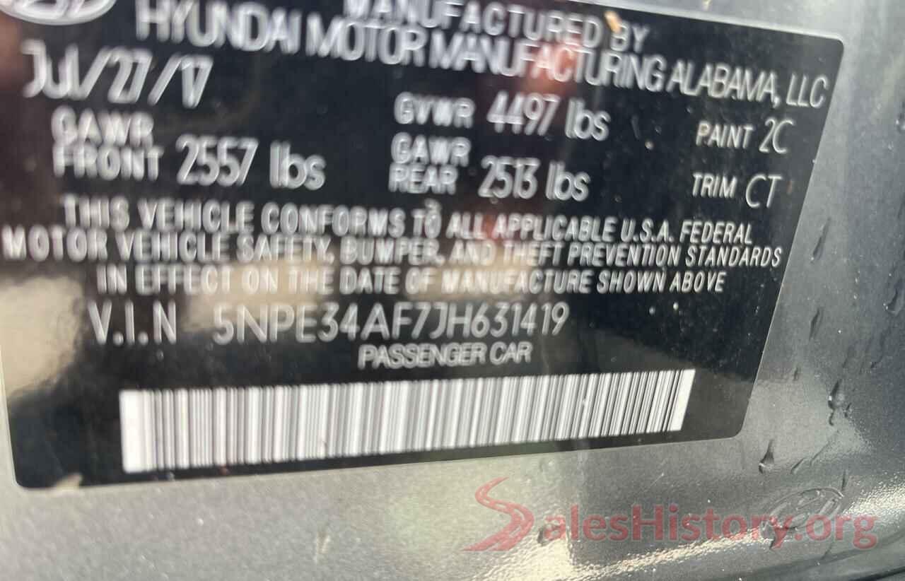 5NPE34AF7JH631419 2018 HYUNDAI SONATA