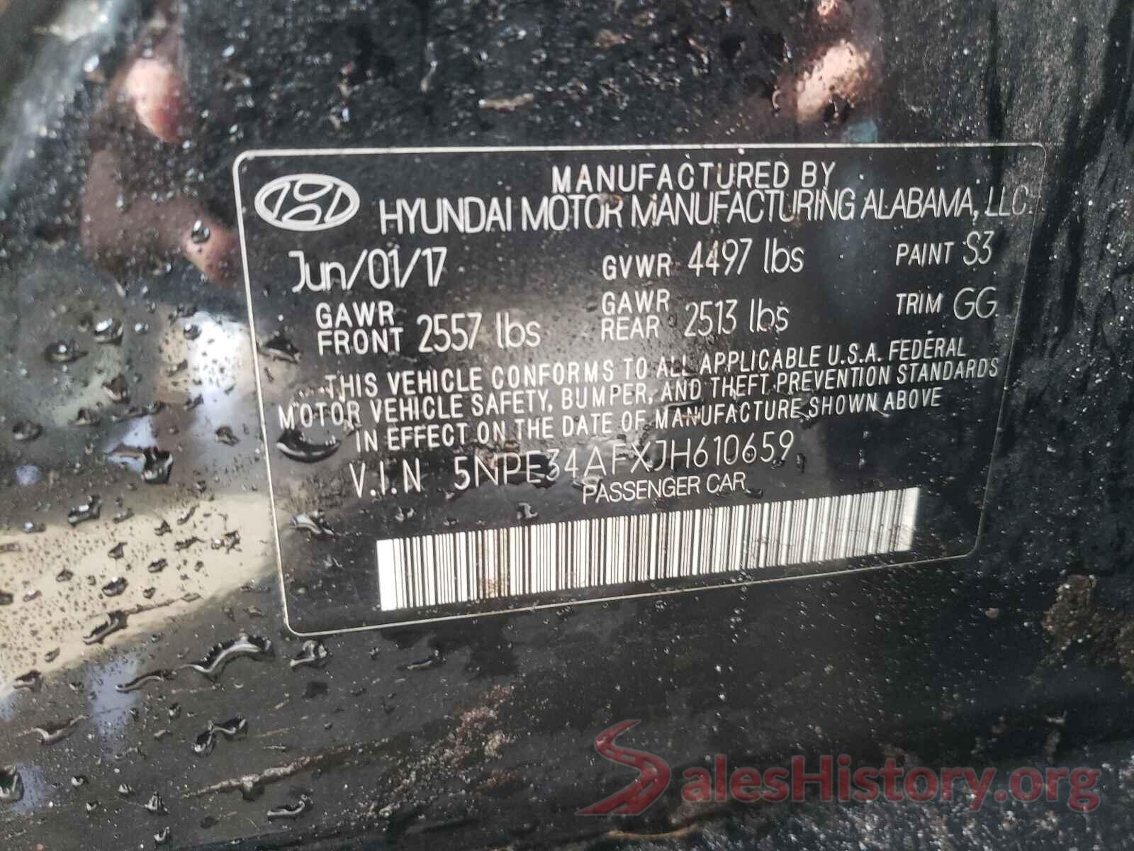 5NPE34AFXJH610659 2018 HYUNDAI SONATA