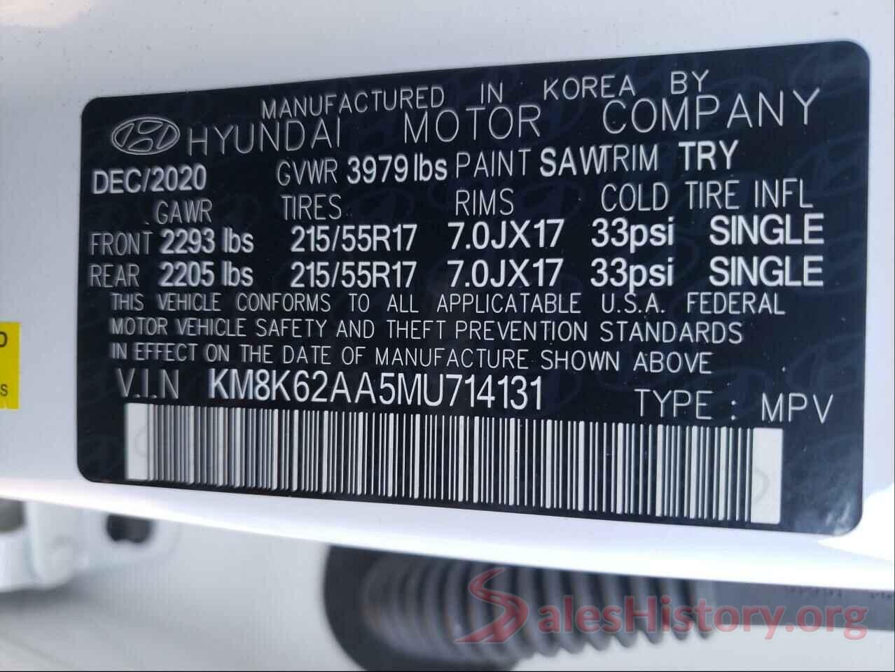 KM8K62AA5MU714131 2021 HYUNDAI KONA