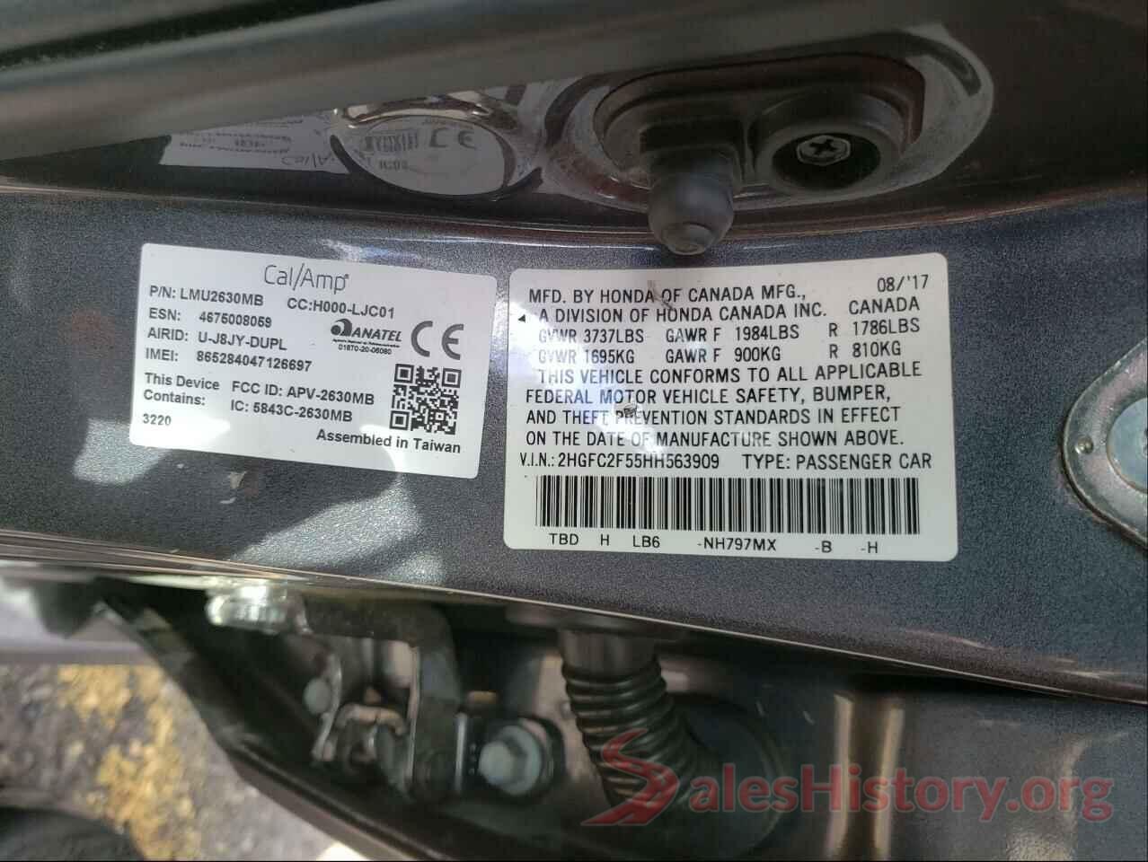 2HGFC2F55HH563909 2017 HONDA CIVIC