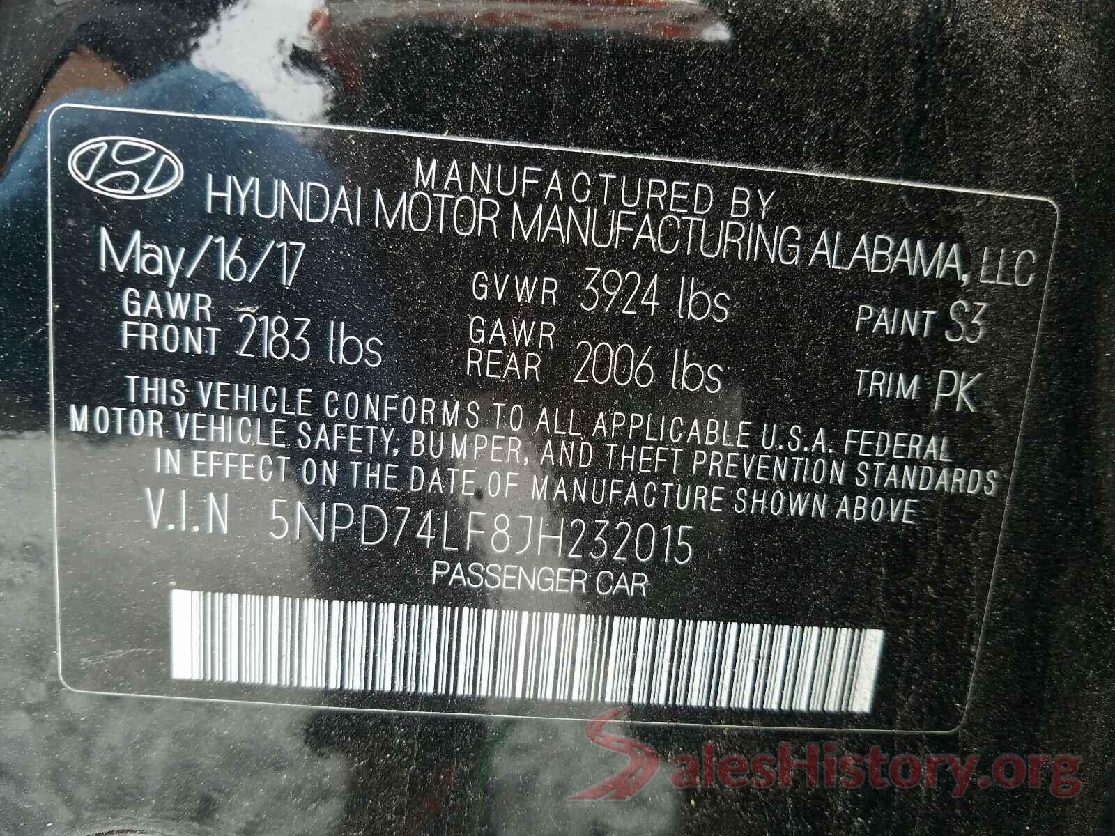 5NPD74LF8JH232015 2018 HYUNDAI ELANTRA