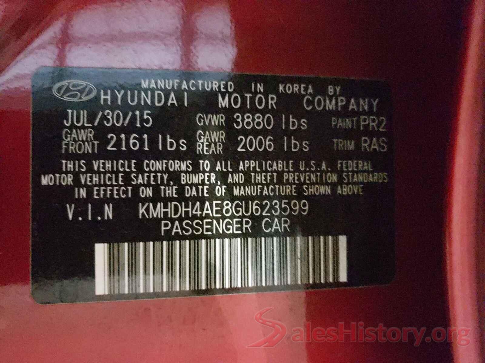 KMHDH4AE8GU623599 2016 HYUNDAI ELANTRA