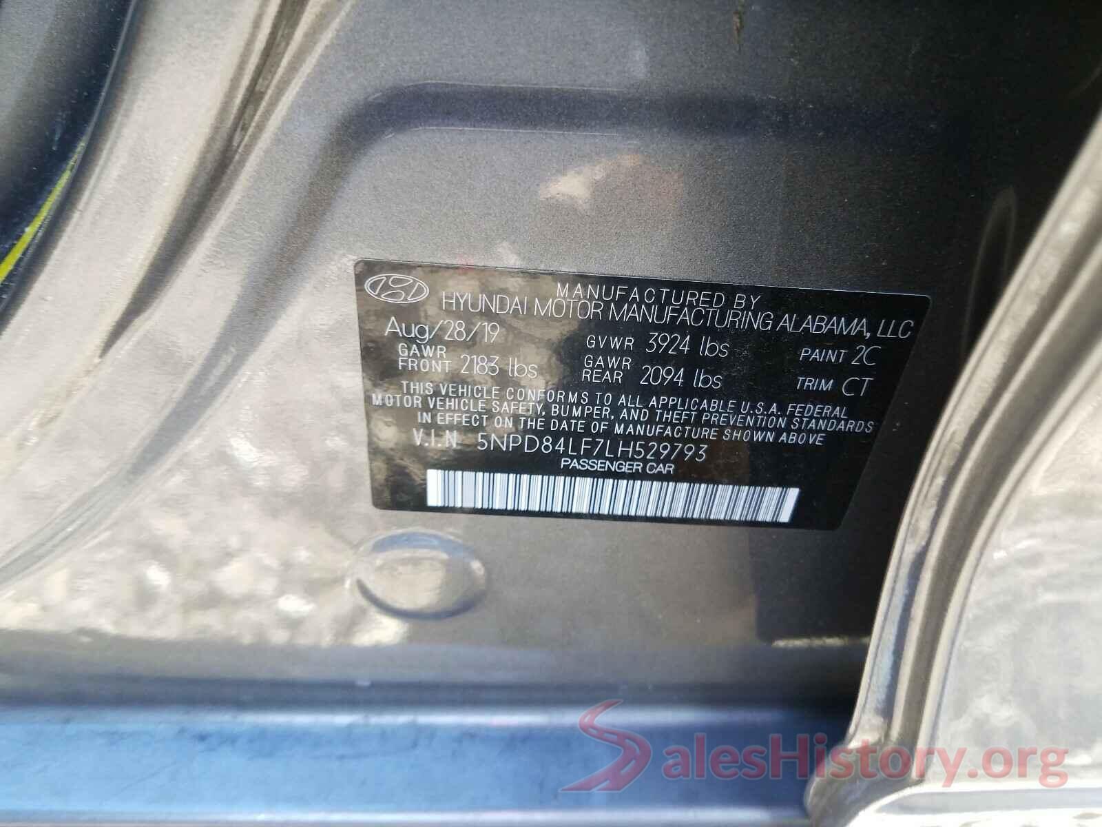 5NPD84LF7LH529793 2020 HYUNDAI ELANTRA