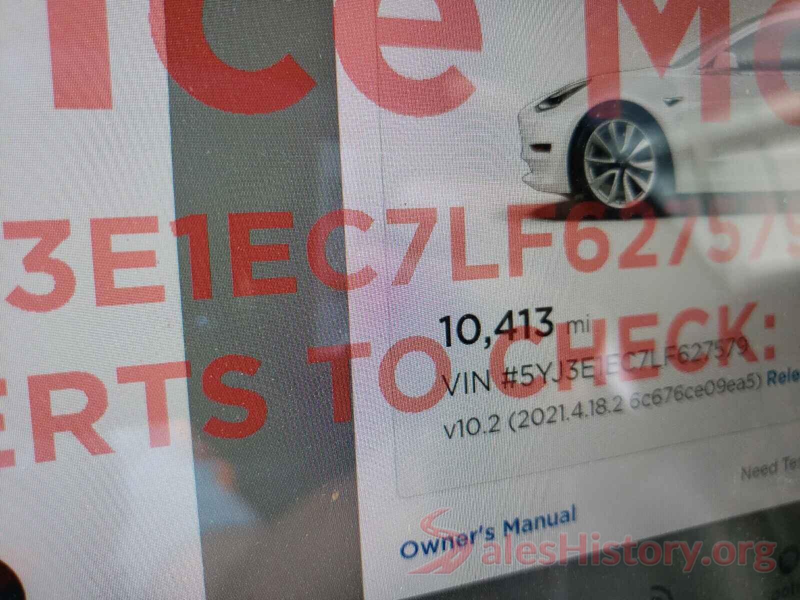 5YJ3E1EC7LF627579 2020 TESLA MODEL 3