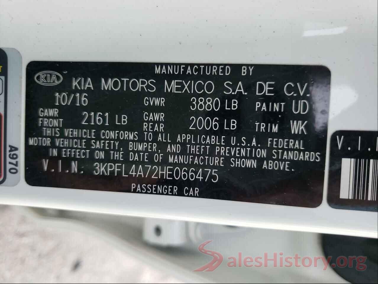 3KPFL4A72HE066475 2017 KIA FORTE