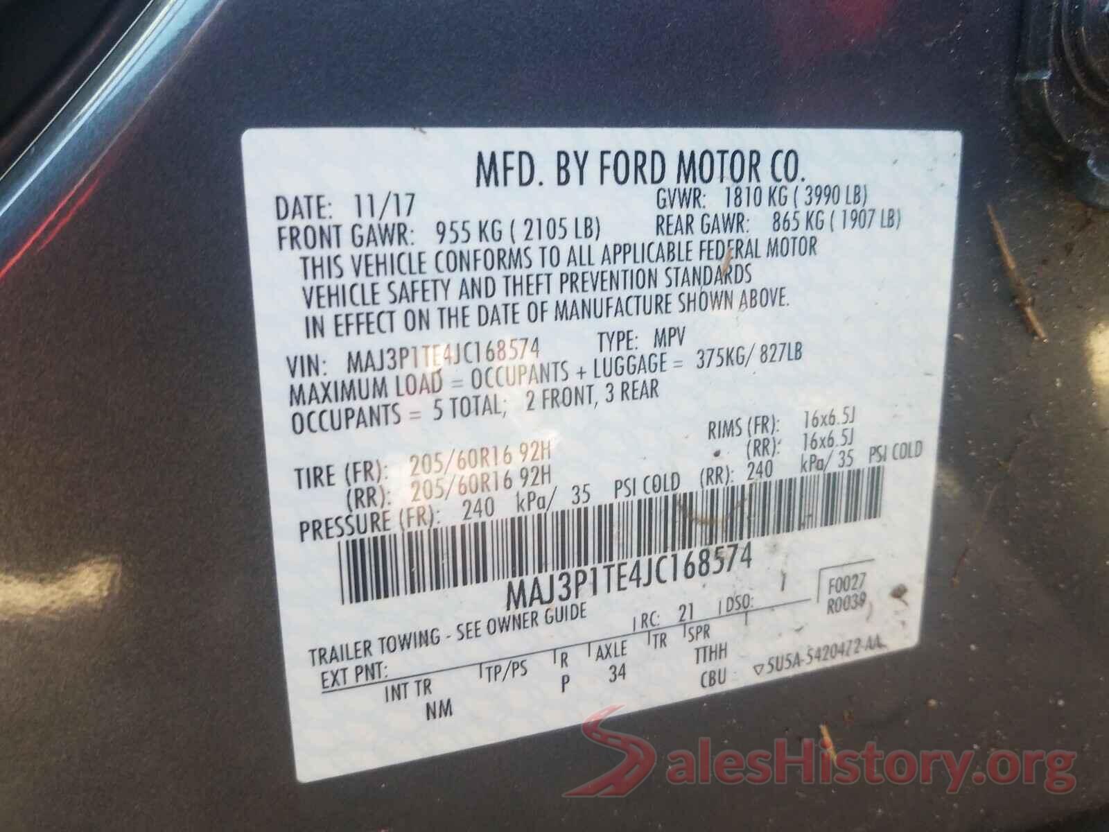 MAJ3P1TE4JC168574 2018 FORD ALL OTHER