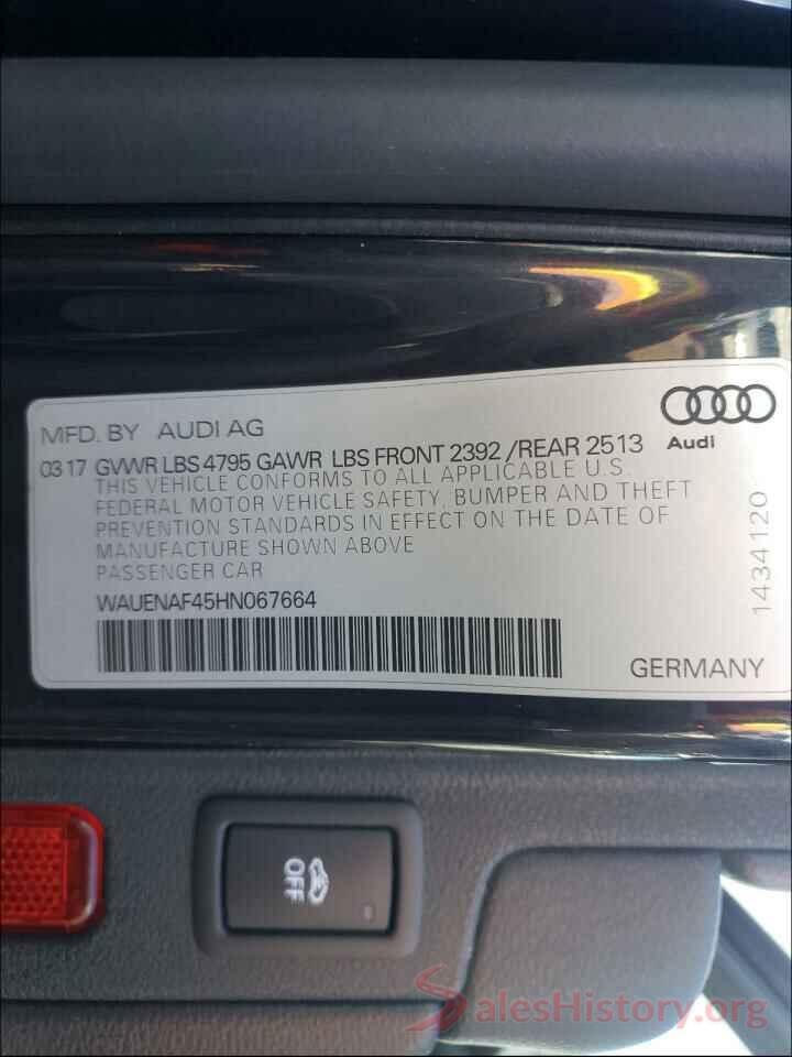 WAUENAF45HN067664 2017 AUDI A4