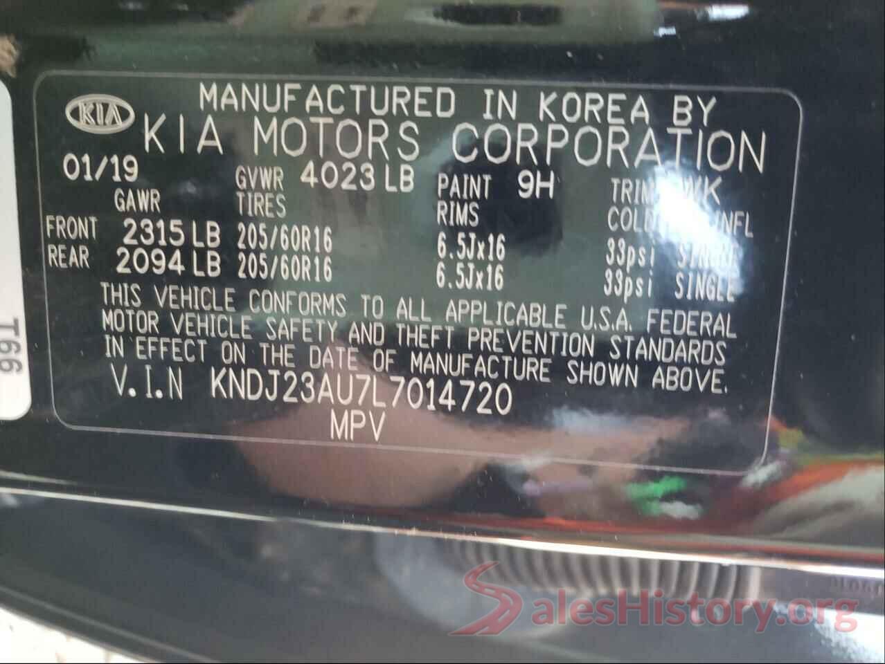 KNDJ23AU7L7014720 2020 KIA SOUL