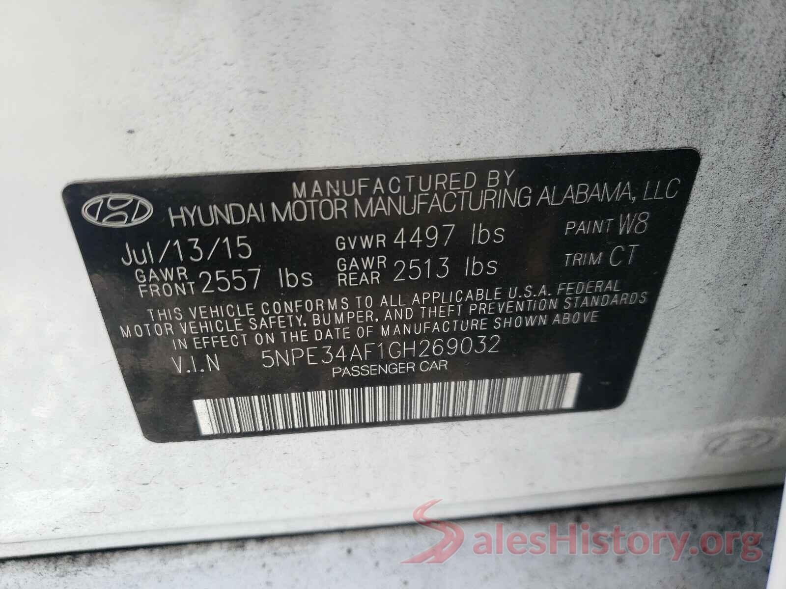 5NPE34AF1GH269032 2016 HYUNDAI SONATA