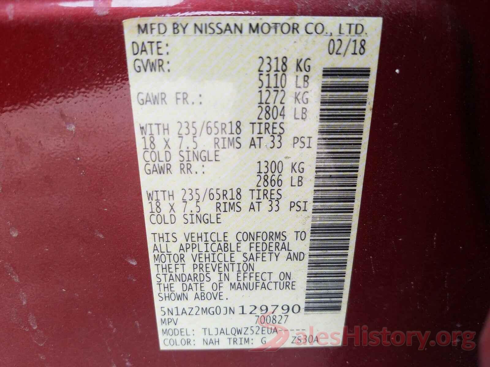 5N1AZ2MG0JN129790 2018 NISSAN MURANO