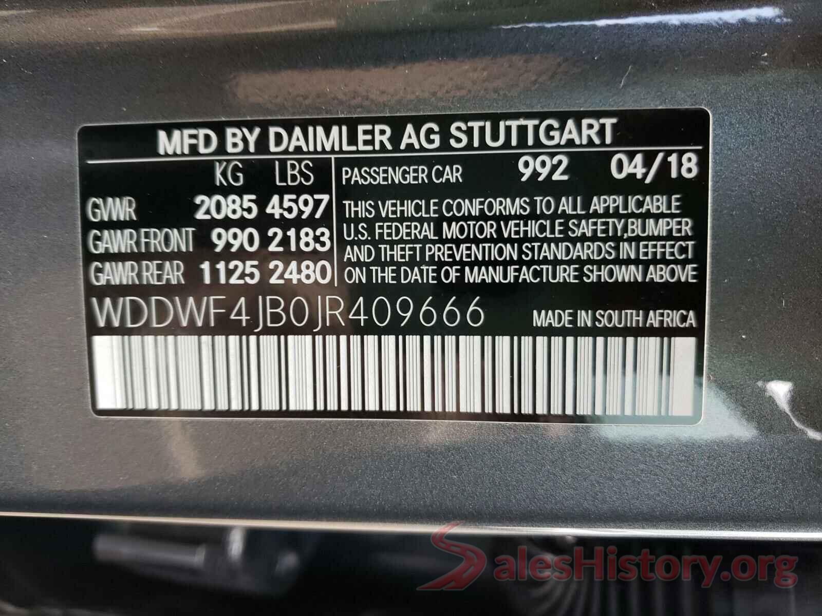 WDDWF4JB0JR409666 2018 MERCEDES-BENZ C CLASS