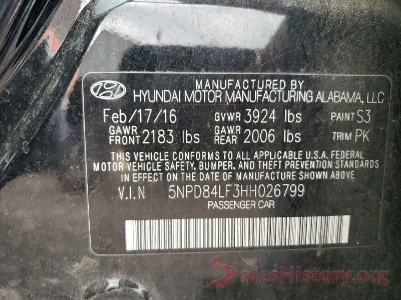 5NPD84LF3HH026799 2017 HYUNDAI ELANTRA