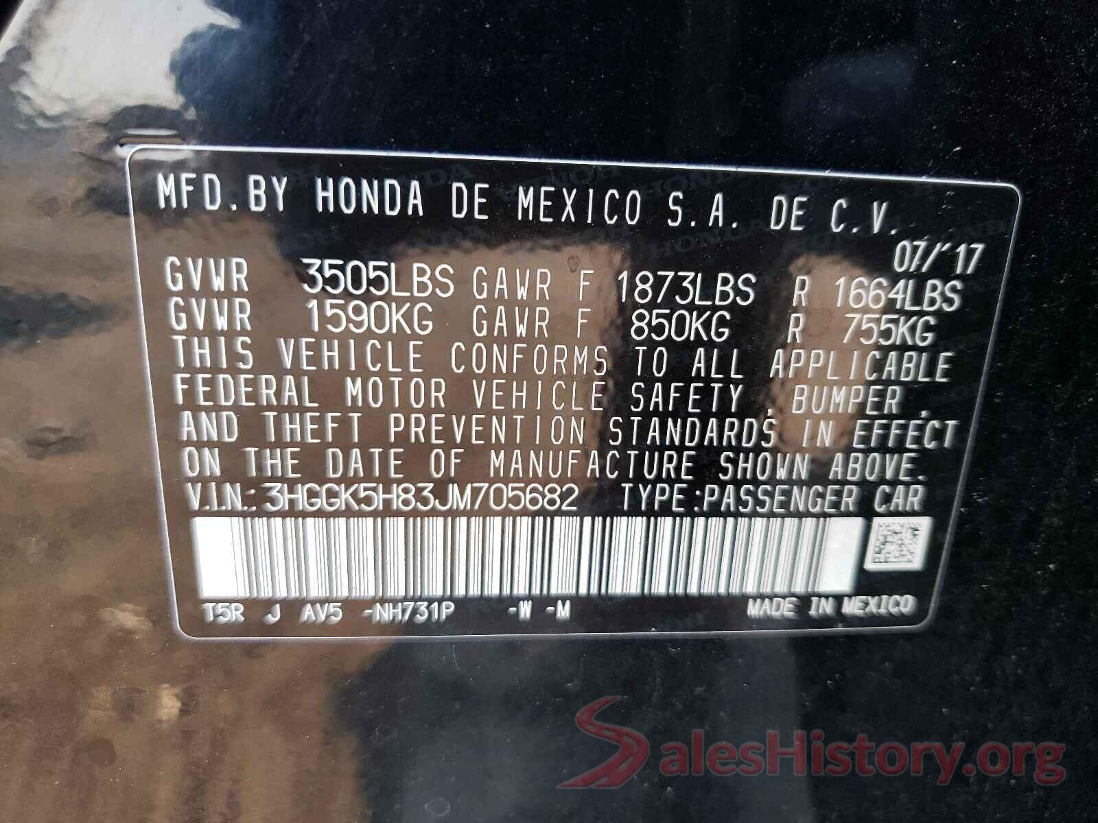 3HGGK5H83JM705682 2018 HONDA FIT