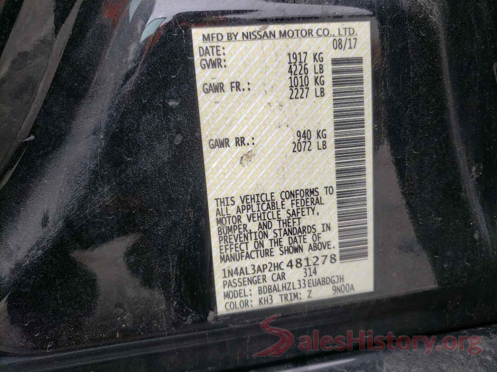 1N4AL3AP2HC481278 2017 NISSAN ALTIMA