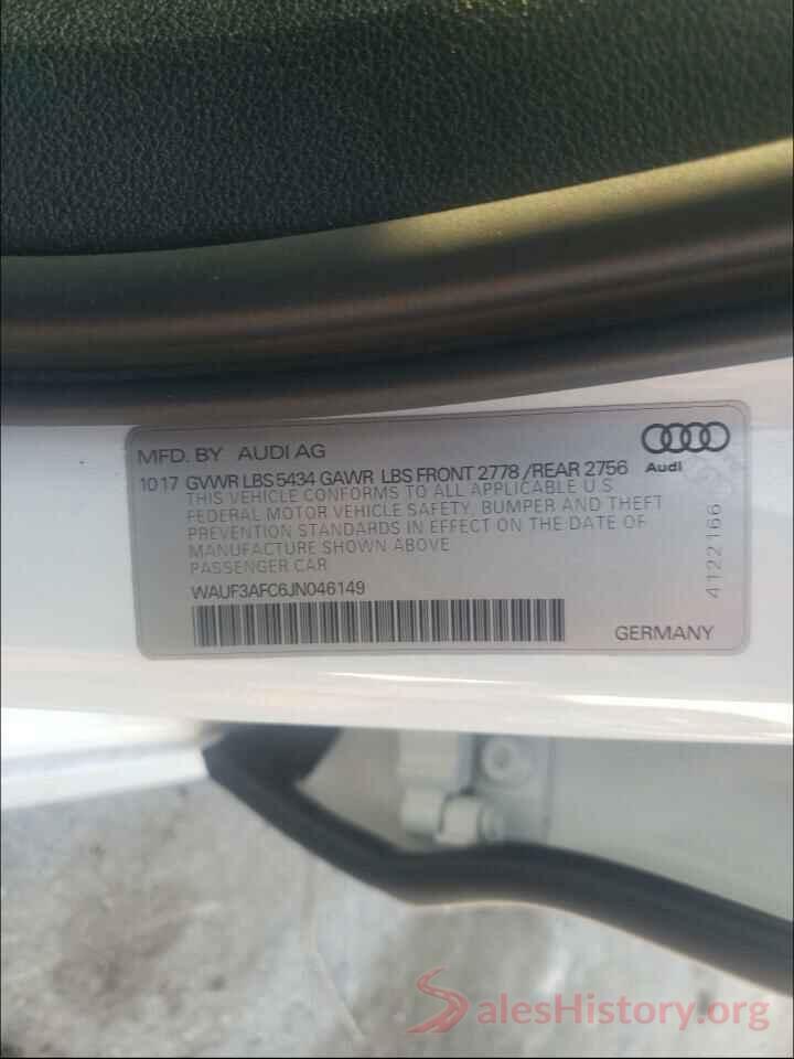 WAUF3AFC6JN046149 2018 AUDI A6