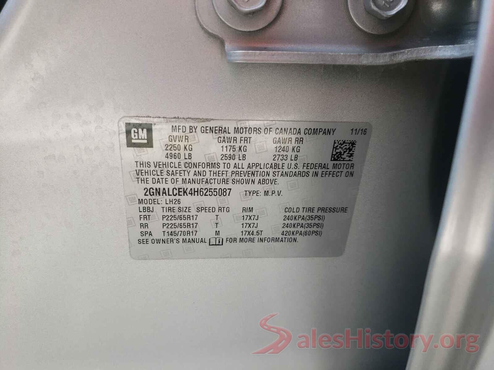 2GNALCEK4H6255087 2017 CHEVROLET EQUINOX