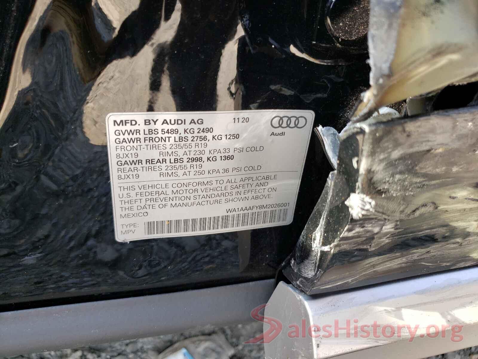 WA1AAAFY8M2026001 2021 AUDI Q5